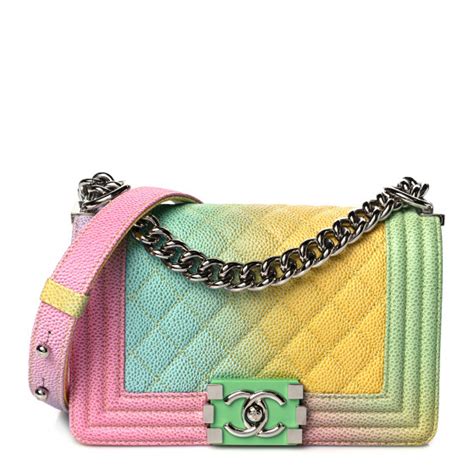 chanel caviar quilted small rainbow boy flap multicolor|CHANEL Caviar Quilted Small Rainbow Boy Flap Multicolor .